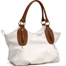 White two tone designer inspired handbag