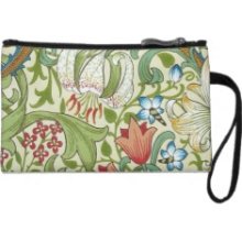 William Morris Garden Lily Wallpaper Wristlet Clutch