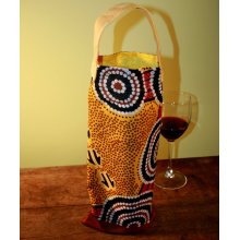 Wine bag with indigenous Australian fabric