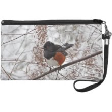 Winter Bird in the Snow Wristlet