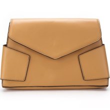 Women Brown Leather Clutch Shoulder Handbag