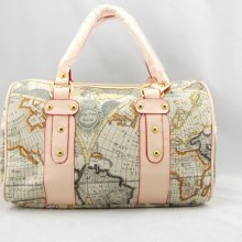 Women Fashion Map Print Shoulder Bag Handbag Purse A14