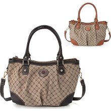 Women Ladies Handbags Luxury Genuine Leather Trim&jacquard Shoulder Cross Body