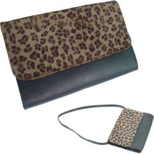 Women Leopard Clutch Shoulder Purse Handbag Evening Envelope Bag 704