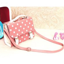 Women Oil Cloth Polka Dot Messenger Cross Body Satchel Shoulder Bag 4 Color Es9p