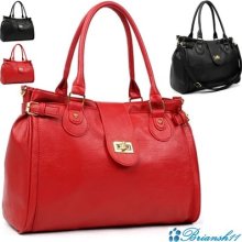 Women Shoulder Bags Women Handbags Woman Bags Belt Deco Faux Leather M878 Red