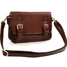 Women's Brown crossbody Rose gold toned hardware Top zip closure