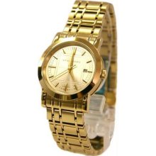 Women's Gold Tone Stainless Steel Case and Bracelet Rose Gold Tone Dial Date Dis