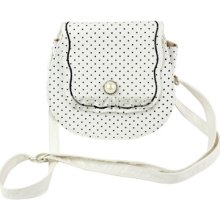 Women's Synthetic Leather Dot Pattern Bead Magnet Bags Cross-body Handbag K0e1