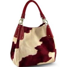 Women's Tan & Red Winter Bag, Animal Print Zip Top Closure Handbag - 1292