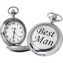 Woodford Pocket Watch, 1884/Q, Men's Chrome-Finished Best Man Pattern With Chain