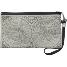 World Map 11 Wristlet Clutches