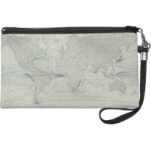 World Map 7 Wristlet Clutch