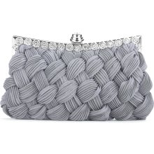 Woven pattern handbag, satin evening bag, gift idea - One Size