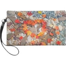 Wristlet clutch purse Heart Autumn Leaves Nature