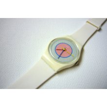 Wristwatch very early 1980s Ebauche Rare Swatch early original white Swatch watch Swiss watch