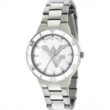 WVU Mountaineers wrist watch : West Virginia Mountaineers Ladies Pearl Stainless Steel Watch