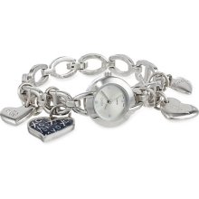 Xoxo Watch Women's Watch Xo7030 Silver Dial Silver Tone Heart Charms Watch