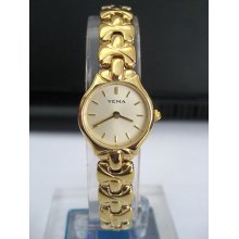 Yema Of France Gold Stainless Steel Round Face Dress Watch