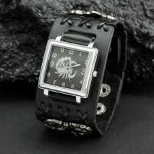 Young Teenage's Watch-scorpion Pattern Square Face&band Bracelet Quartz Watch