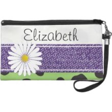 Your Name Animal Print Cow Black Green Purple Wristlet Clutches