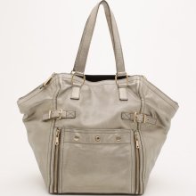 YSL Large Silver Downtown Bag