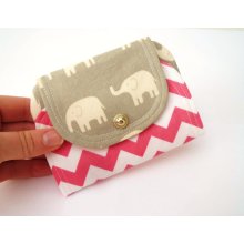 Zip Pocket Pouch- Elephant