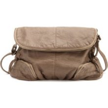 Zipper Flap Cross-Body Bag - Taupe - ONE