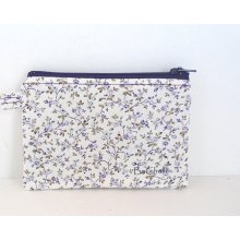 zipper pouch coin purse purple floral