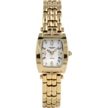 1963DLG Krug Baumen Tuxedo Gold 4 Diamond White Dial Gold Strap