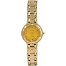 5120DL Krug Baumen Charleston 4 Diamond Yellow Dial Gold Strap