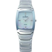 584SSXD Skagen Ladies Swiss White Steel Watch