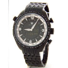 Aqua Master W326BBIP 1.50ct World Ana-Digi Black Diamond Men's Watch