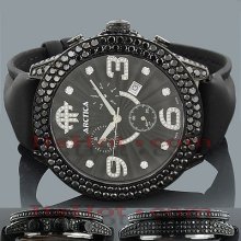 Arctica Watches Mens Diamond Watch 11.75ct Black