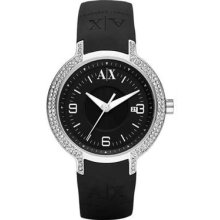 Armani Exchange Ladie's Crystals Rubber Band Watch Ax5060