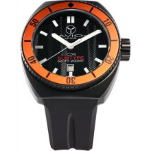 Avio Milano Men's Black PVD Steel Orange Unidirectional Bezel Black