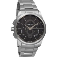 Azzaro Watches Men's Legend Black Chronograph Dial Stainless Steel Ch