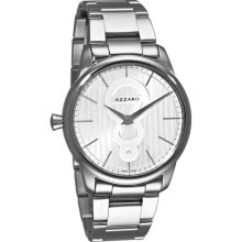 Azzaro Watches Men's White Azzaro Ring Dial Stainless Steel Bracelet