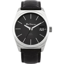 Ben Sherman Men's Quartz Watch With Black Dial Analogue Display And Black Leather Strap R954