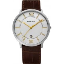 Bering Time 11139-501 Mens White Brown Watch Rrp Â£99