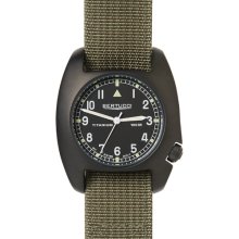 Bertucci D-1T Black Titanium Field Watch with Olive Nylon Strap #17009