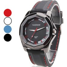 Black Men's Plastic Analog Quartz Wrist Watch