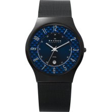 Black Mesh & Blue Dial Watch