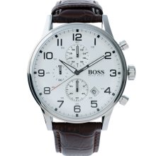 Boss by Hugo Boss Leather Watch Brown