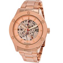 Breda Women's 'Addison' Mechanical See-through Watch (Rosegold)