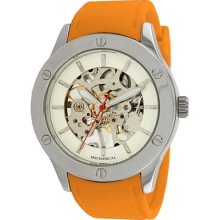 Breda Women's Addison Mechanical See-through Watch In Orange 1450_orange