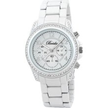 Breda Women's Ultra Femme Rhinestone Accented White Runway Watch