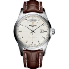 Breitling TransOcean 01 A1036012/G721 Stainless Steel Brown Croc Folding