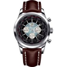 Breitling Transocean Chronograph Unitime Stainless Steel AB0510U4/BB62-leather-black-tang