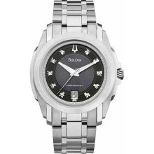 Bulova 96d110 Men's Precisionist Longwood Diamond Stainless Steel Watch